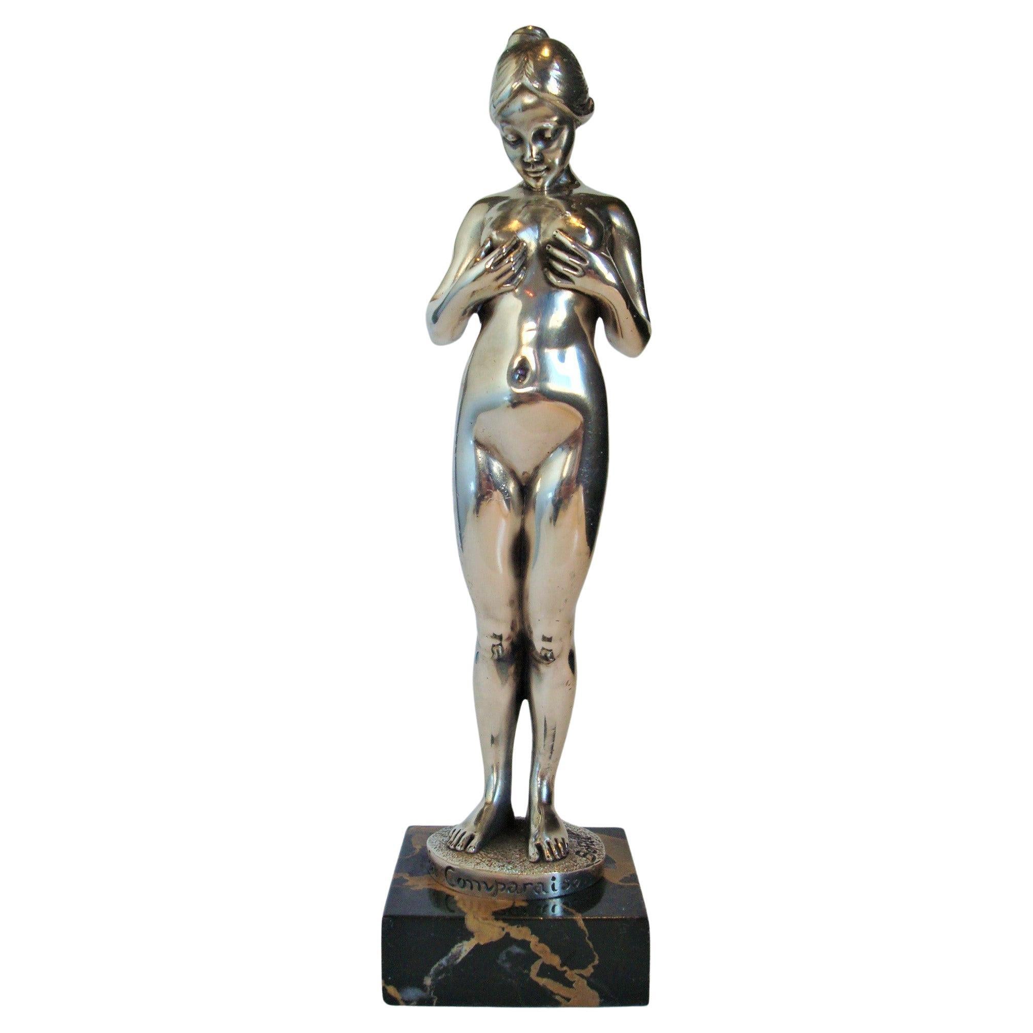 Mascotte d'auto nuda / ornamento per il cofano, di Antoine Bofill, francese, circa 1920