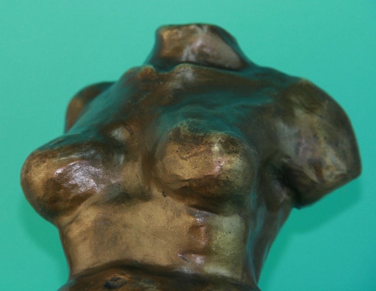 French Nude Cast Bronze Sculpture 1920's In Good Condition For Sale In Douglas Manor, NY