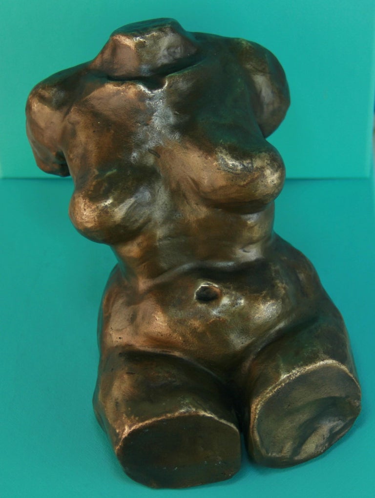 French Nude Cast Bronze Sculpture 1920's For Sale 4