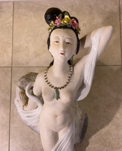 Nude ceramic Oriental Women Figure