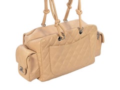 Nude Chanel Ligne Cambon Reporter Shoulder Bag