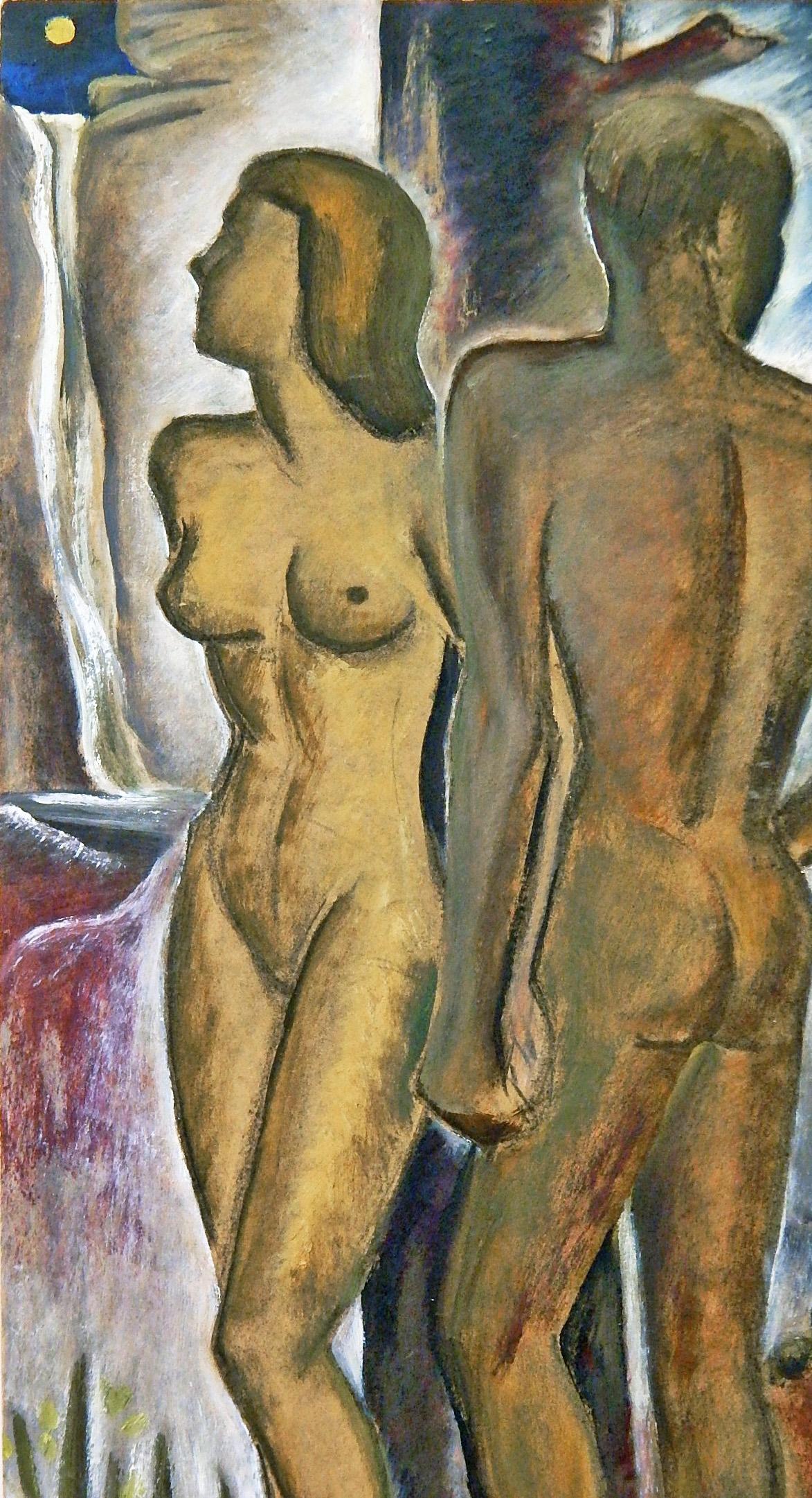 nude couple painting