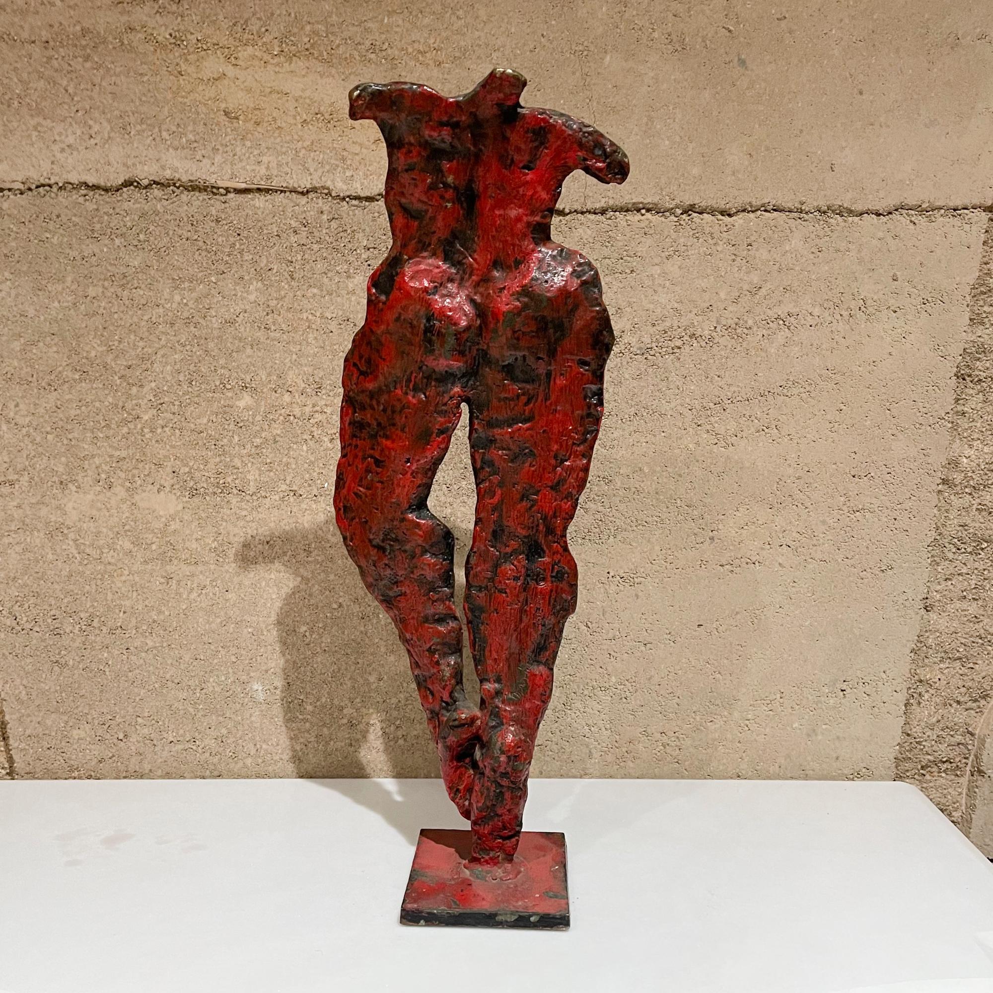 1950er Jahre Frankreich Akt-Tänzerinnen-Skulptur aus roter Bronze im Angebot 4