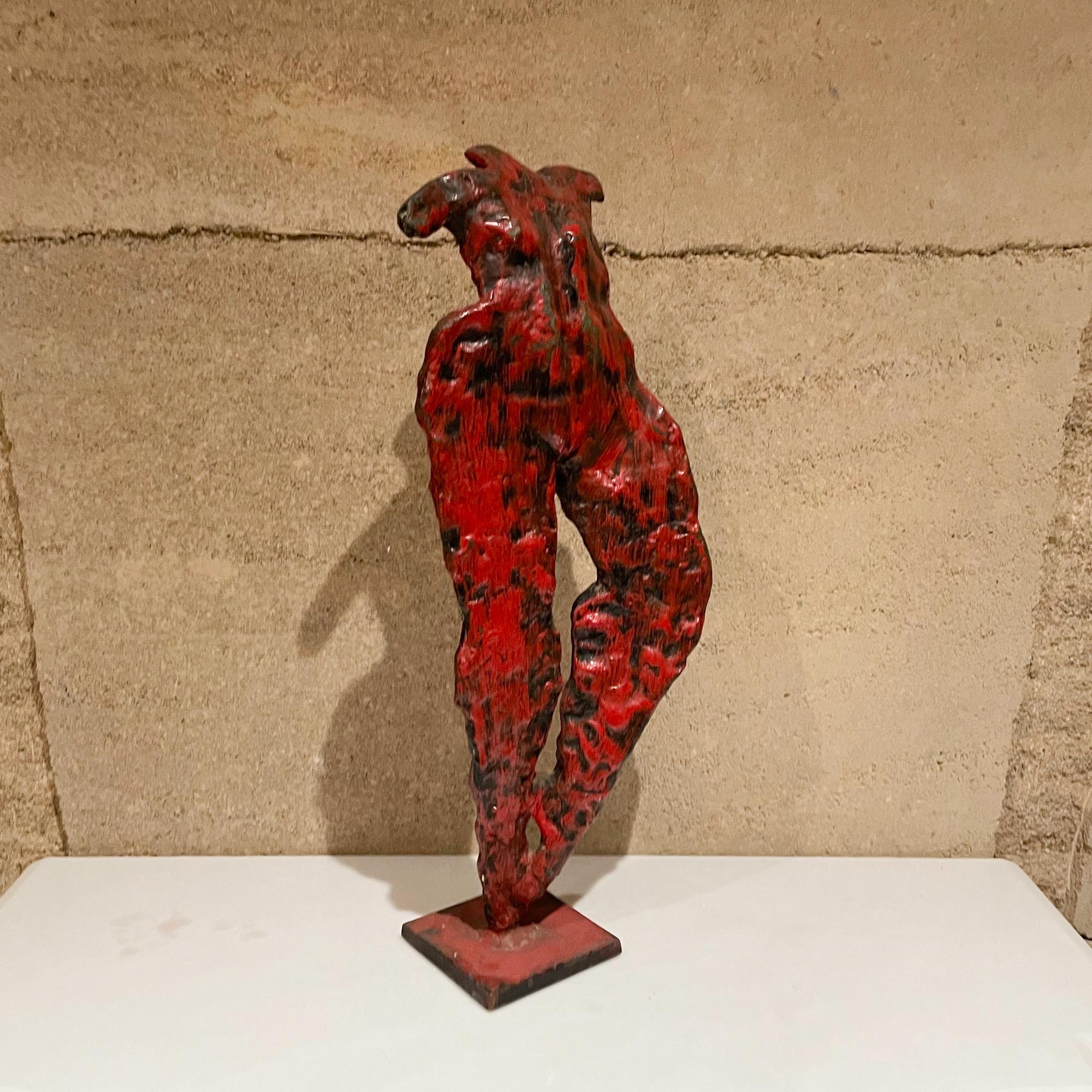 1950s France Nude Dancers Red Bronze Sculpture Abstract Art en vente 7