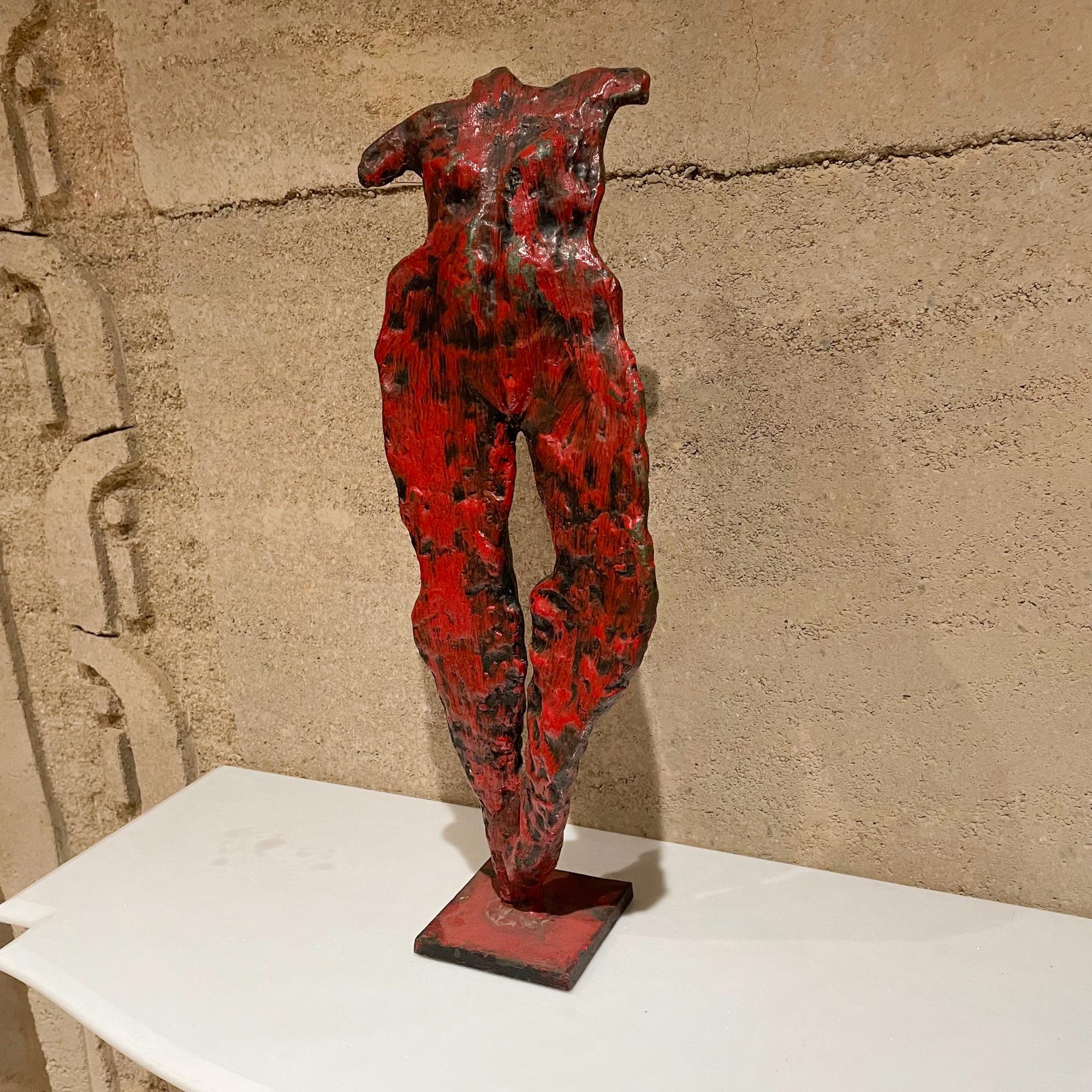 Mid-Century Modern 1950s France Nude Dancers Red Bronze Sculpture Abstract Art en vente