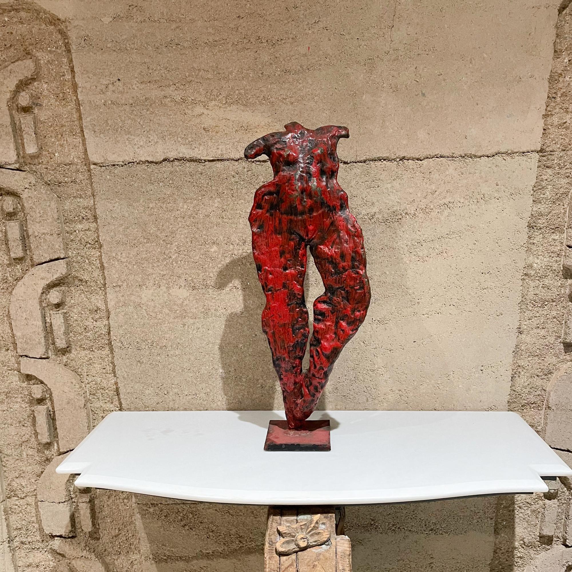Français 1950s France Nude Dancers Red Bronze Sculpture Abstract Art en vente