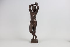 Nude David Wretling Schwedische Bronzeskulptur aus der Mitte des Jahrhunderts