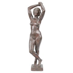 Nude David Wretling Mid-Century Modern Swedish Bronze Sculpture