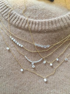 Nude Brilliant Cut Diamond 18k Gold Chain Necklace