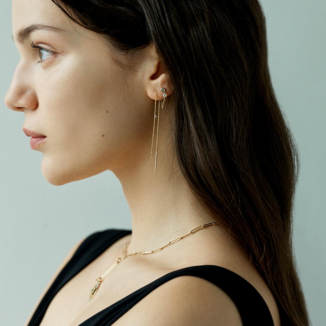 Nudefarbener Diamant-Ohrring ''0,10 Karat'' (Zeitgenössisch) im Angebot