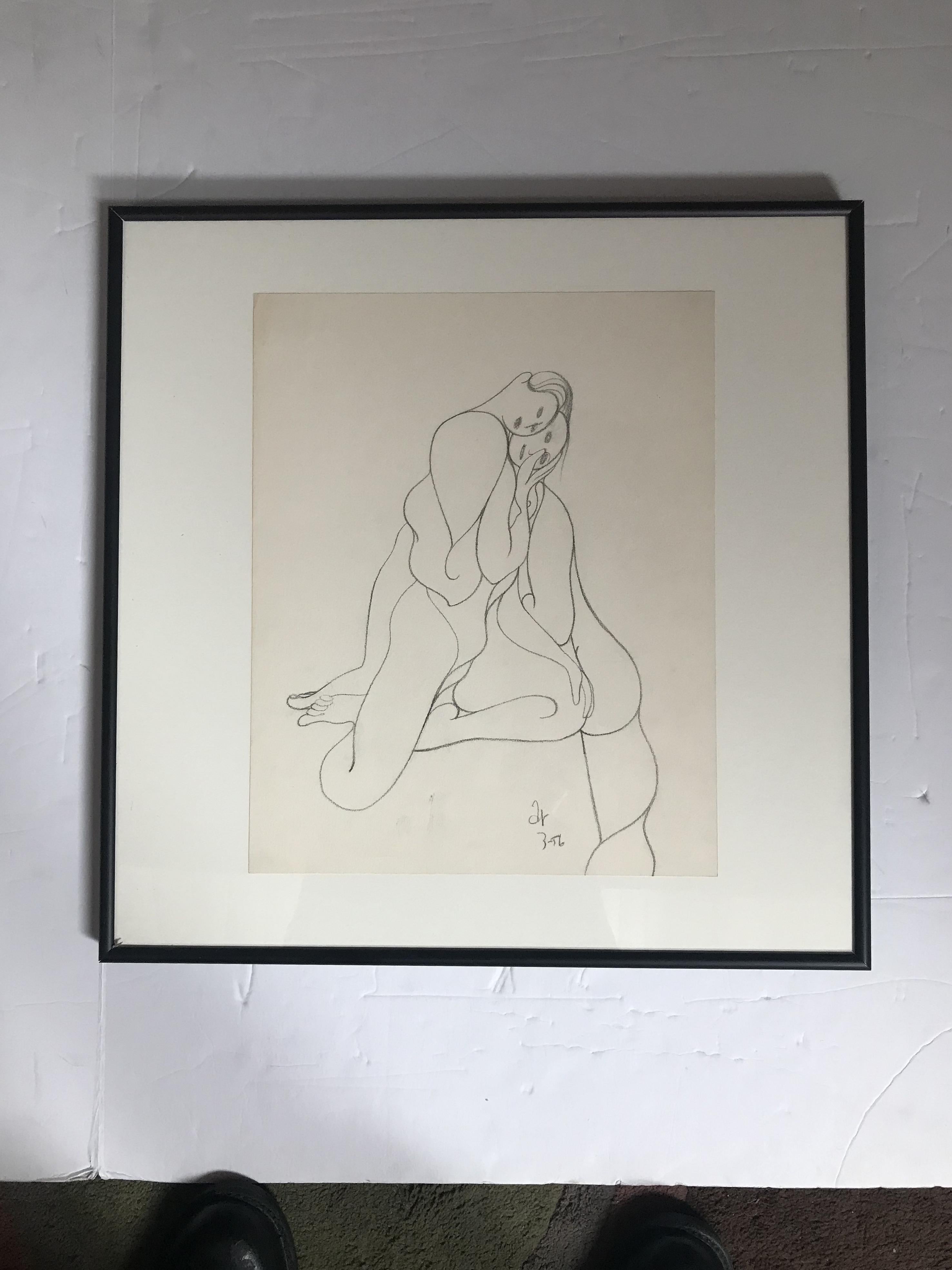 20th Century Nude Drawing by Albert Radoczy #2