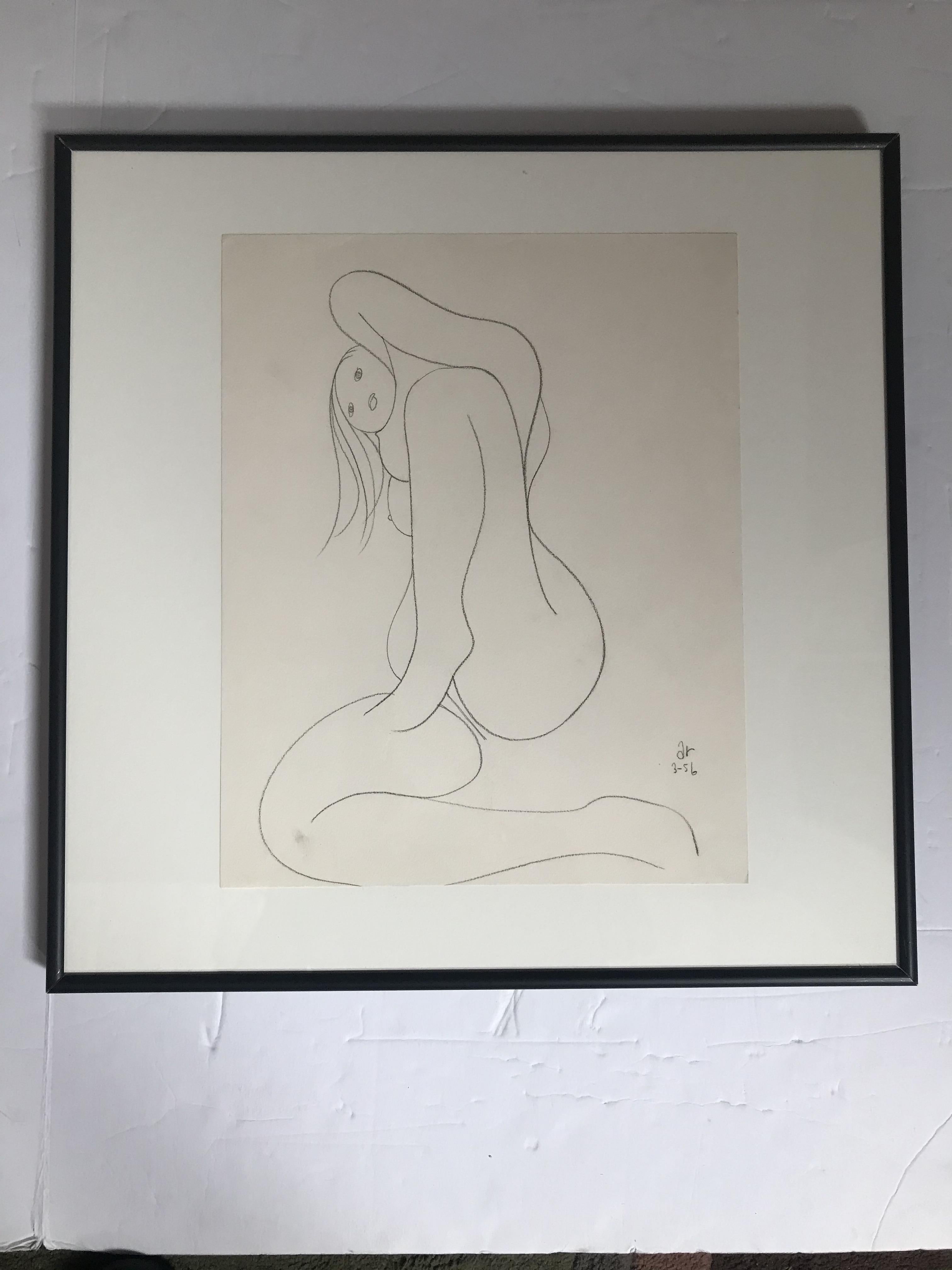 Paper Nude Drawing by Albert Radoczy #2