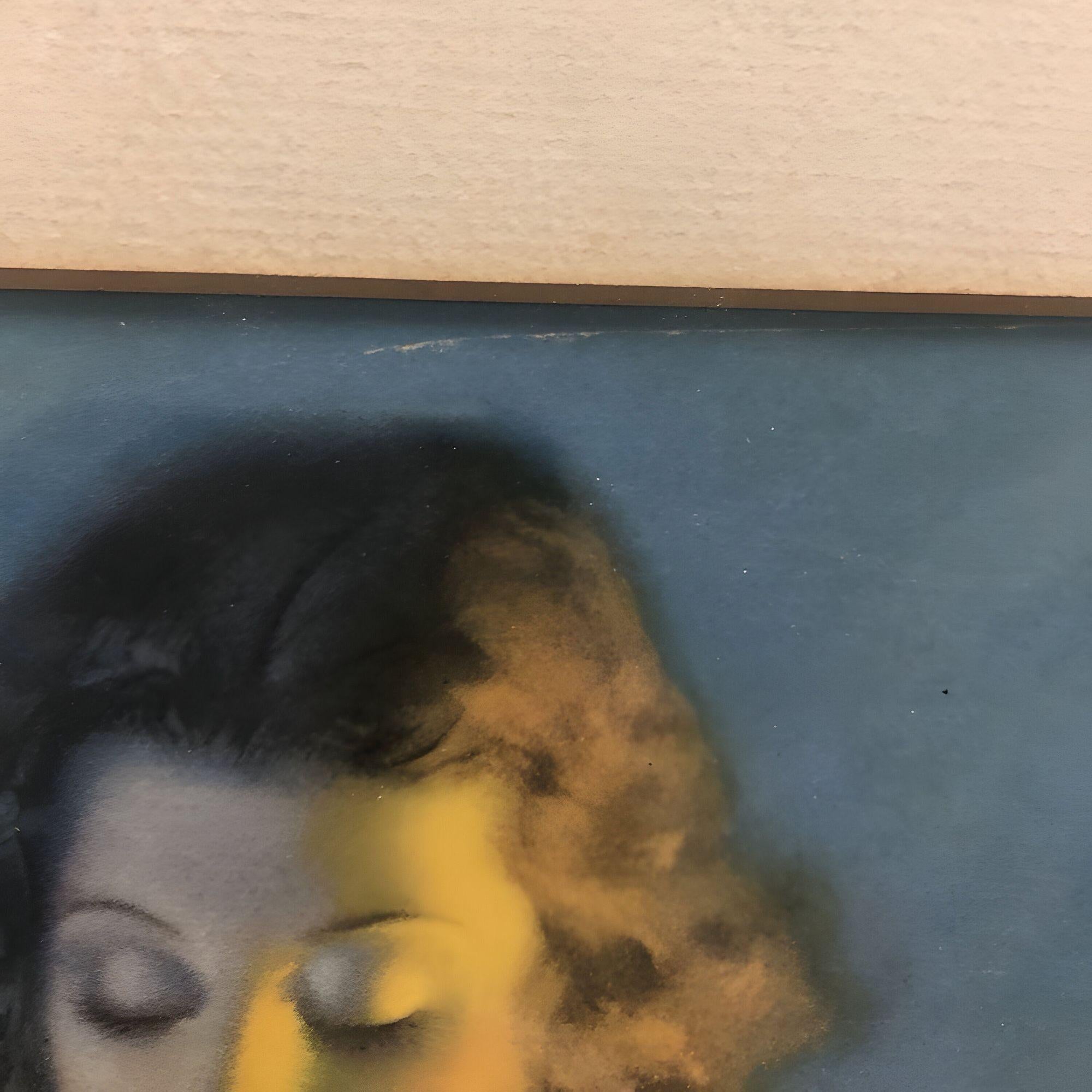 Figura femminile nuda sulla spiaggia blu Litografia di Earl Moran incorniciata In condizioni ottime in vendita a Van Nuys, CA