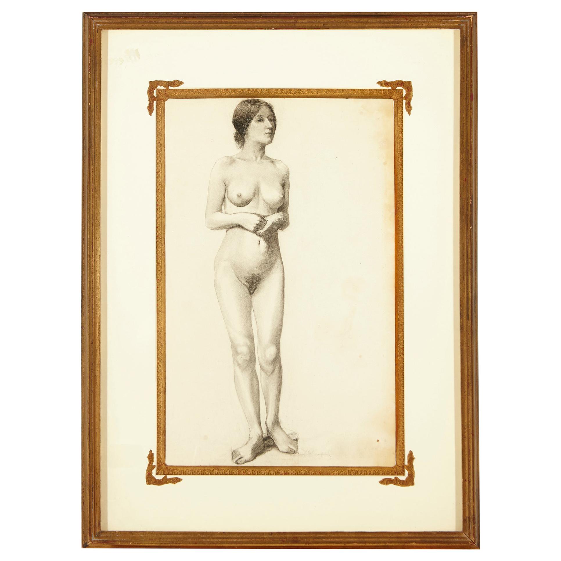 'Nude Female' by Elliott Daingerfield, Graphite on Paper, Fabulous Frame