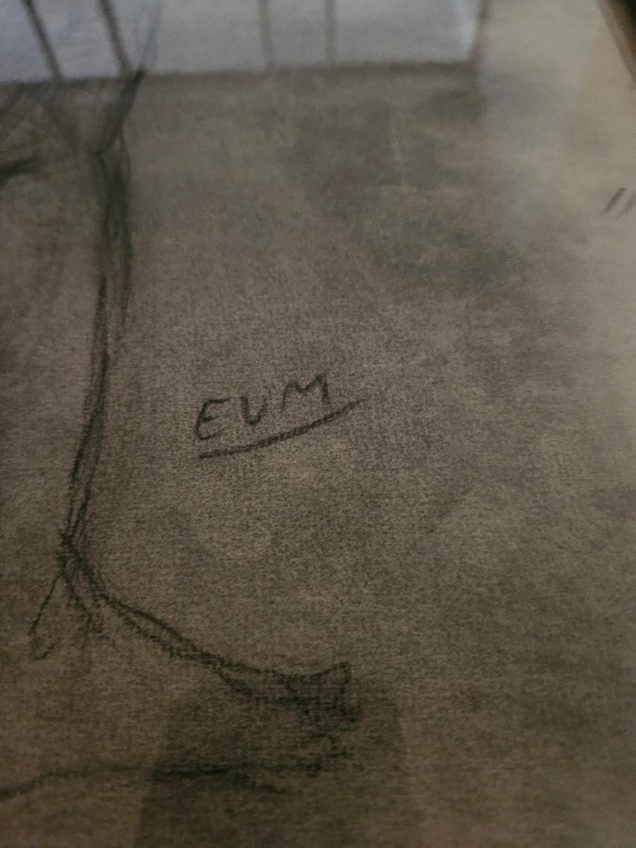 Nude Female Pencil Drawing by Eugene Van Mieghem In Good Condition For Sale In West Palm Beach, US