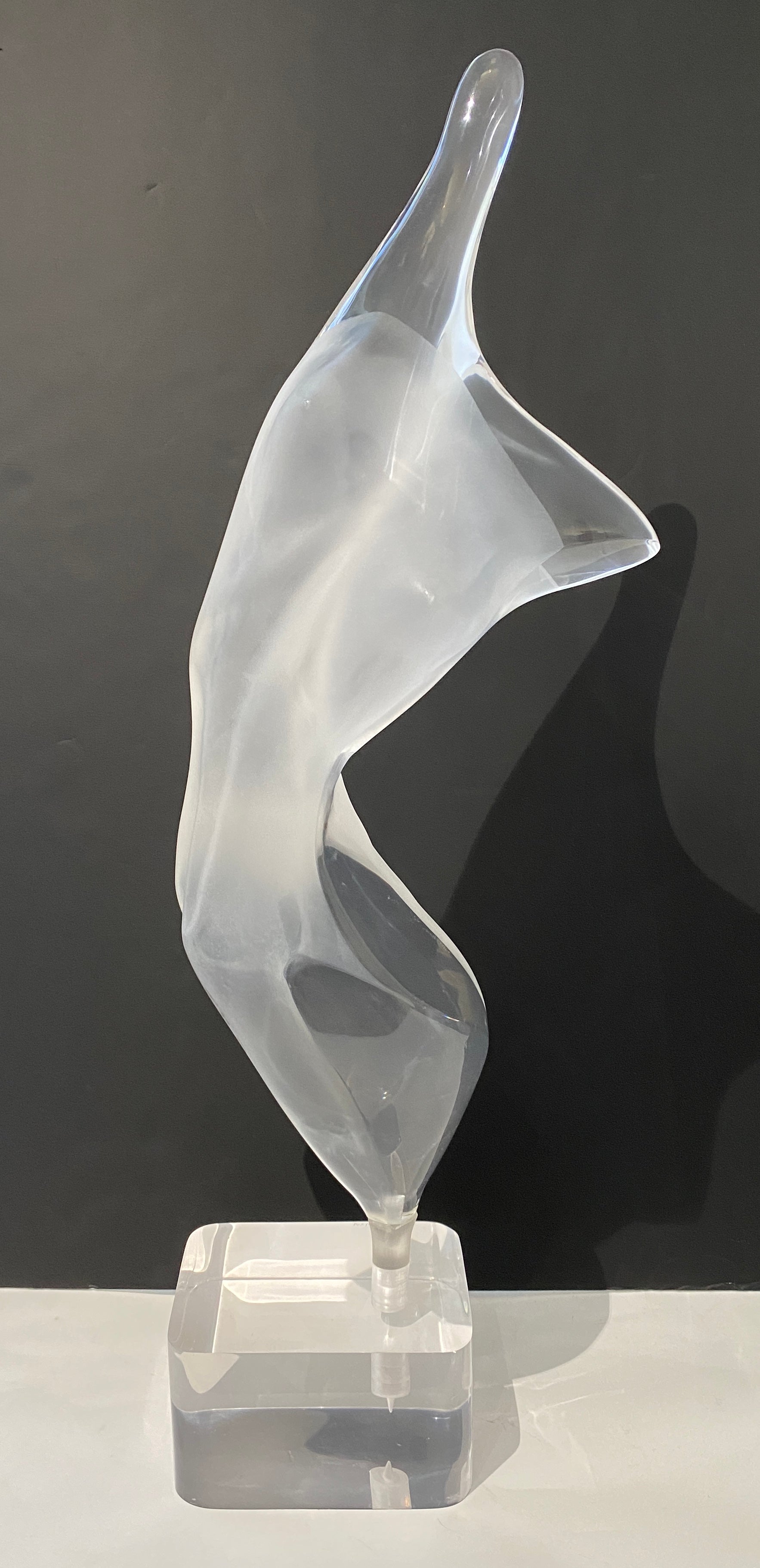 American Lucite Stylized Nude Figure Signed Shacham 83'