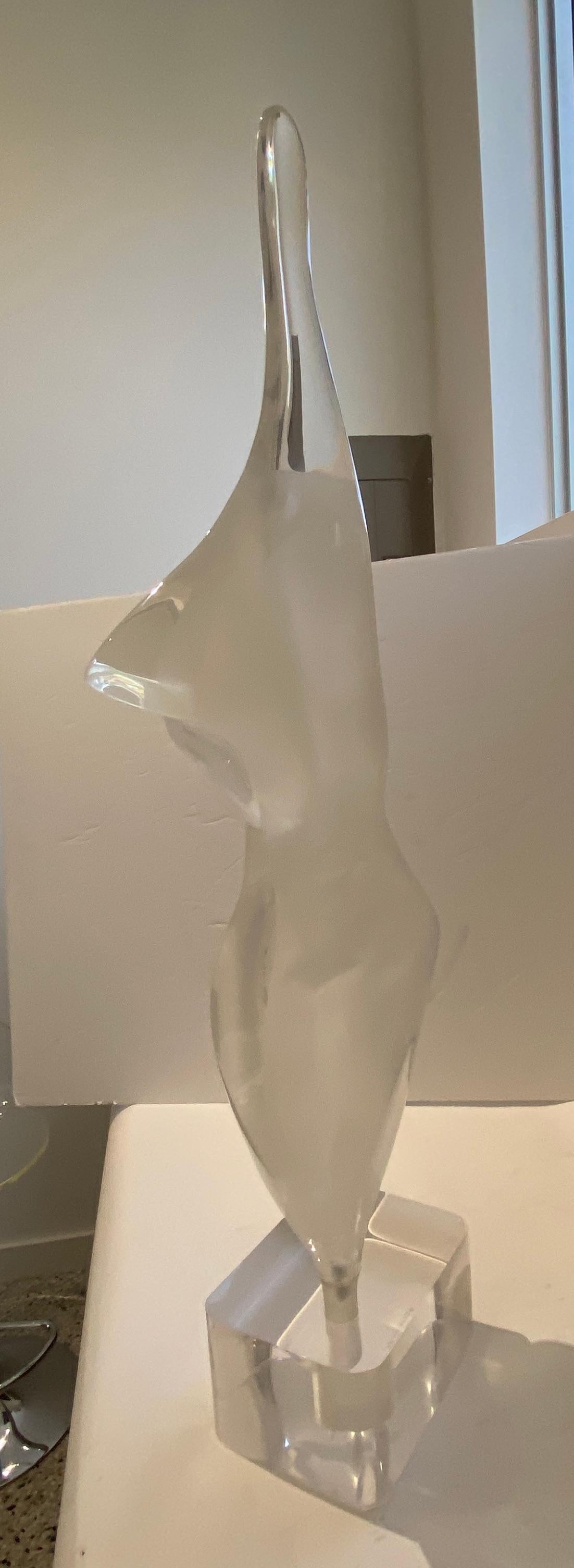 20th Century Lucite Stylized Nude Figure Signed Shacham 83' For Sale