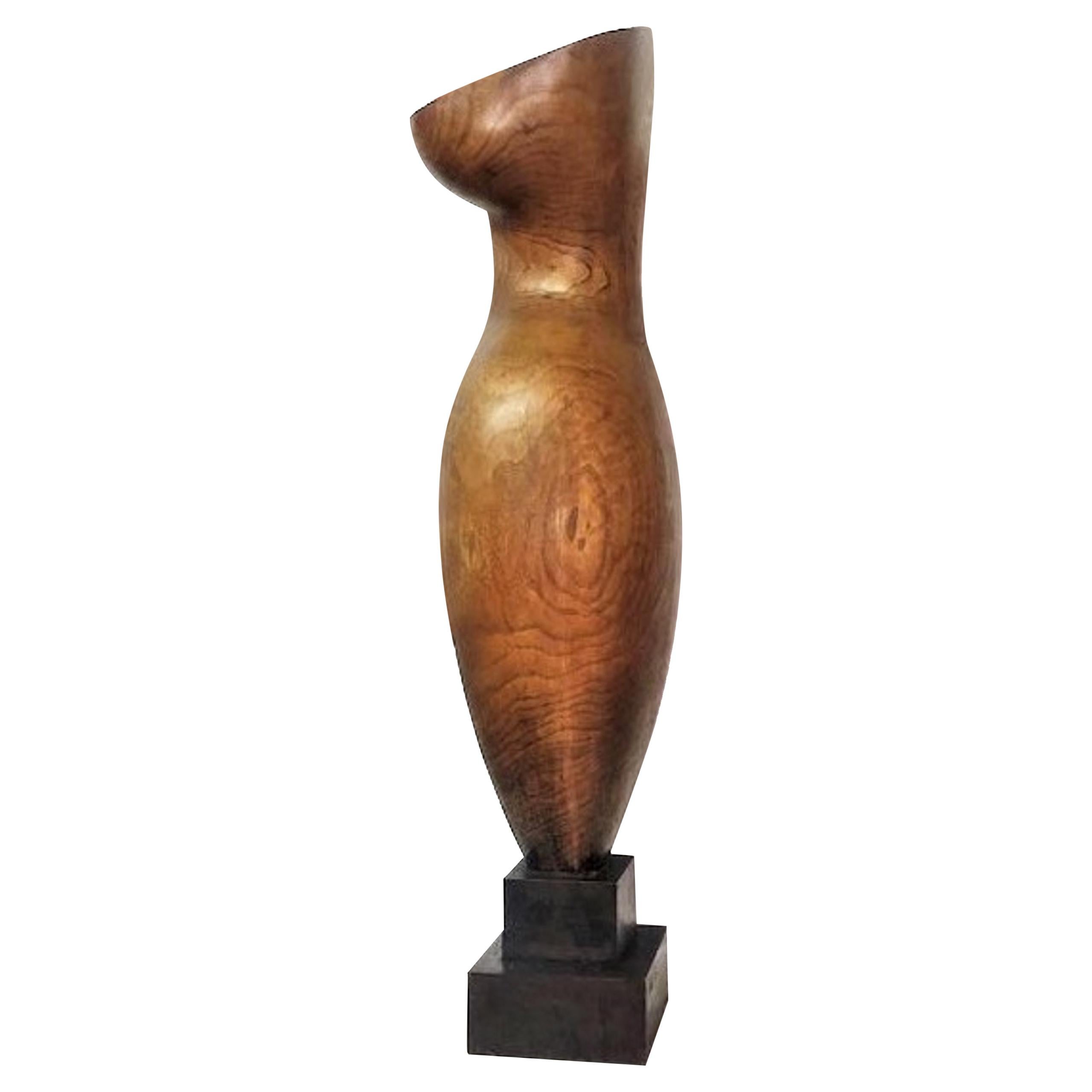 Nude Female Torso, American Mid-Century Modern Wooden Sculpture, ca. 1950s