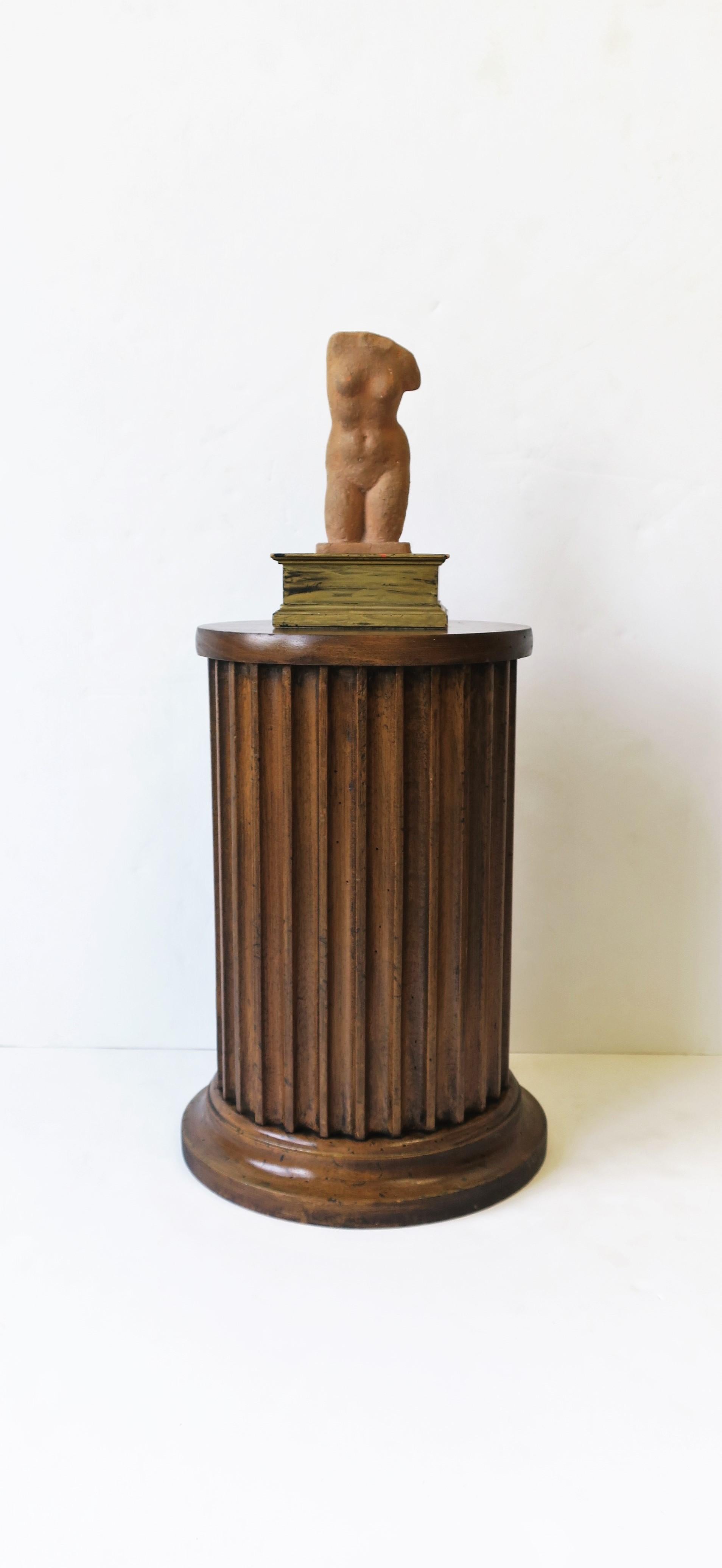 20th Century Female Nude Torso Terracotta Sculpture from France