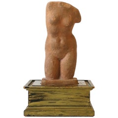 Female Nude Torso Terracotta Sculpture from France