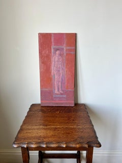 Nude figure. Oil painting on board. Mid 20th century, signed and dated 1974