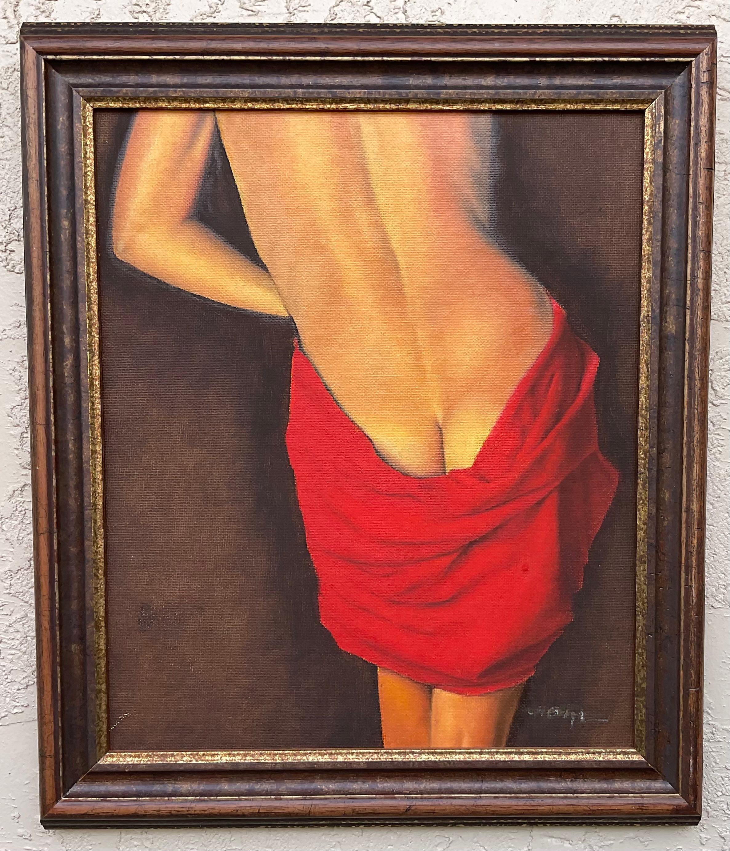 Canvas Nude From The Back Oil Painting  For Sale
