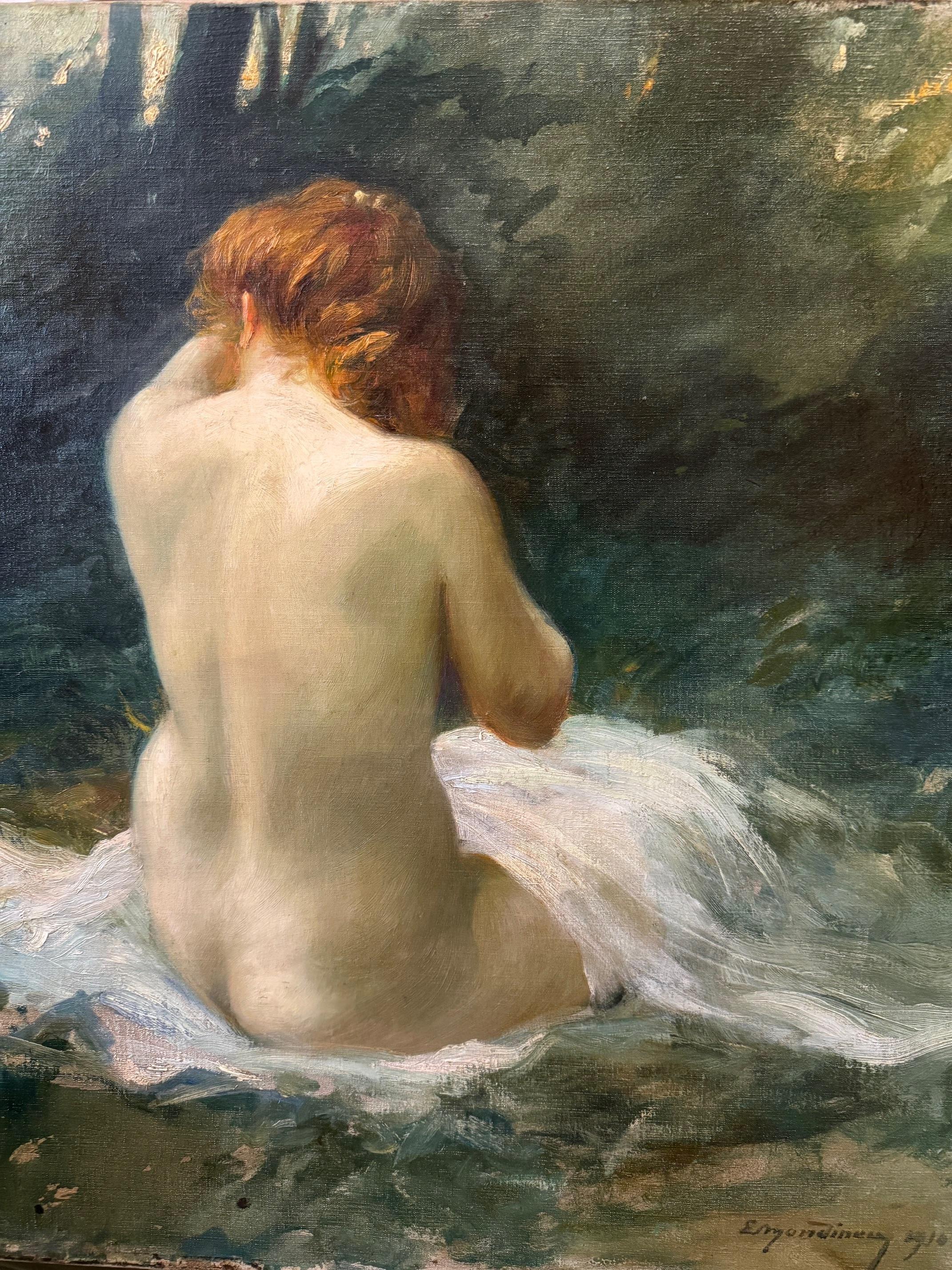 Art Nouveau Nude from the rear, Etienne MONDINEU (1872-1940)
