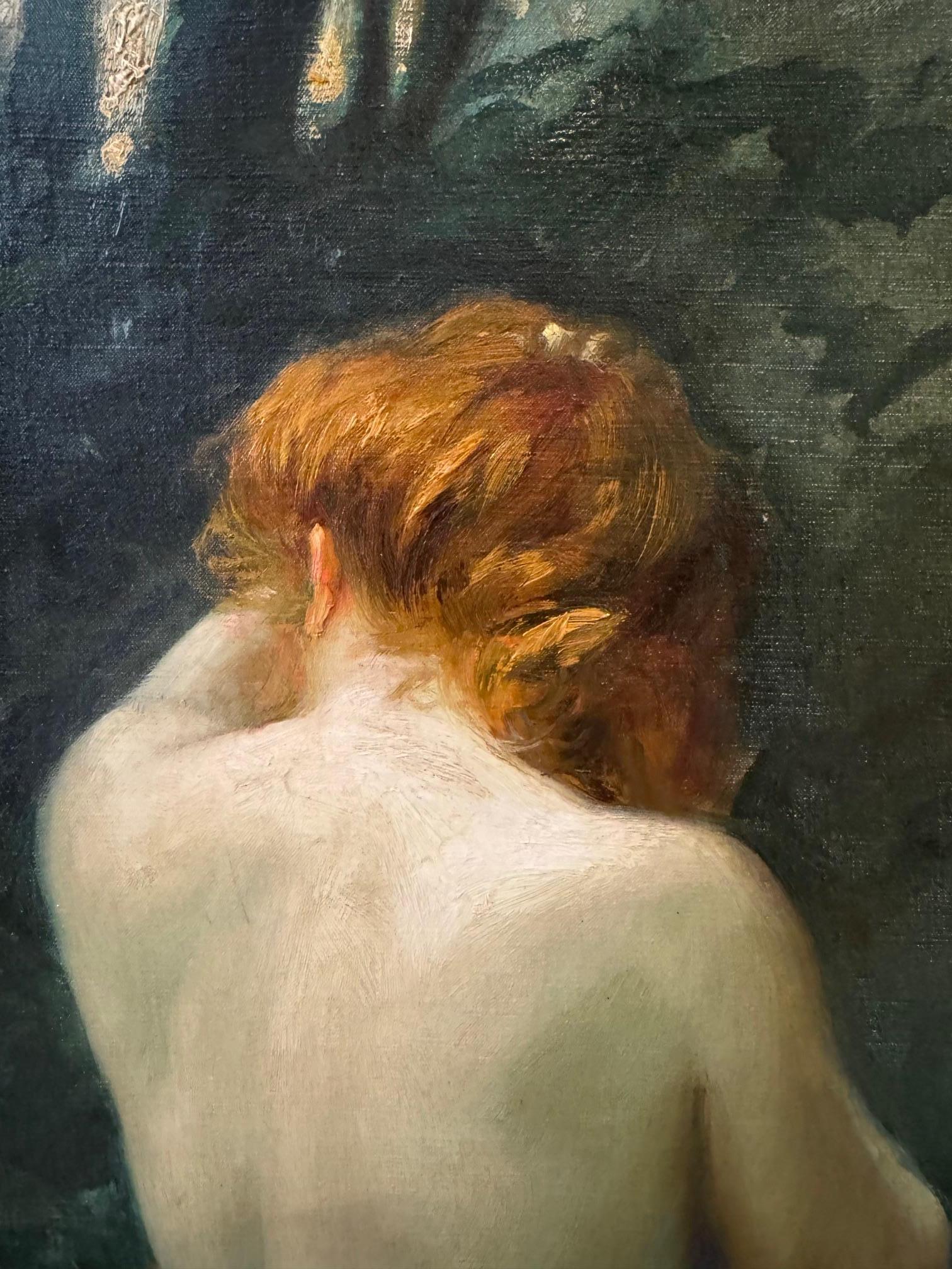 Hand-Painted Nude from the rear, Etienne MONDINEU (1872-1940)