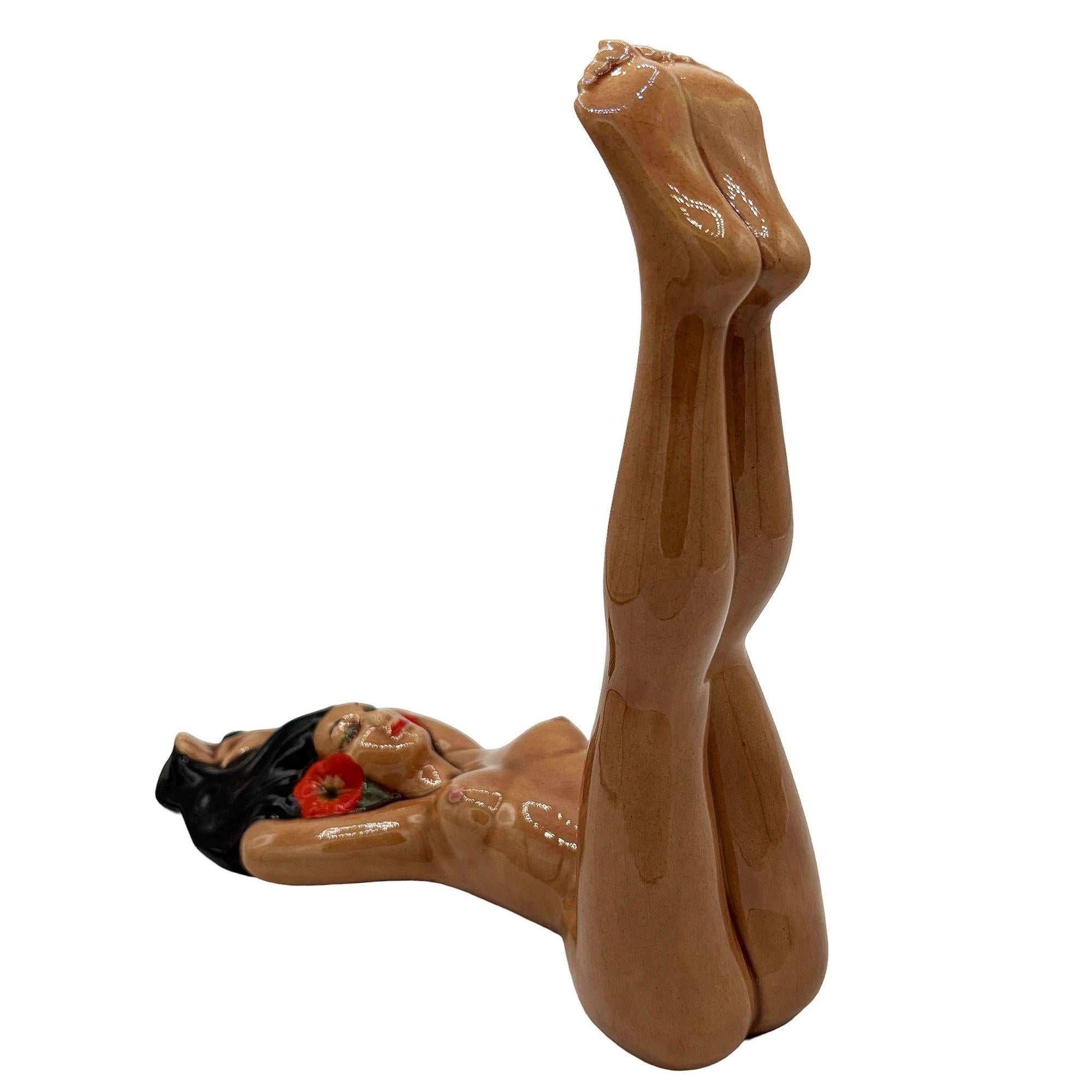 Américain Fille hawaïenne nue California Pottery Wall Art by Dorothy Kindell en vente