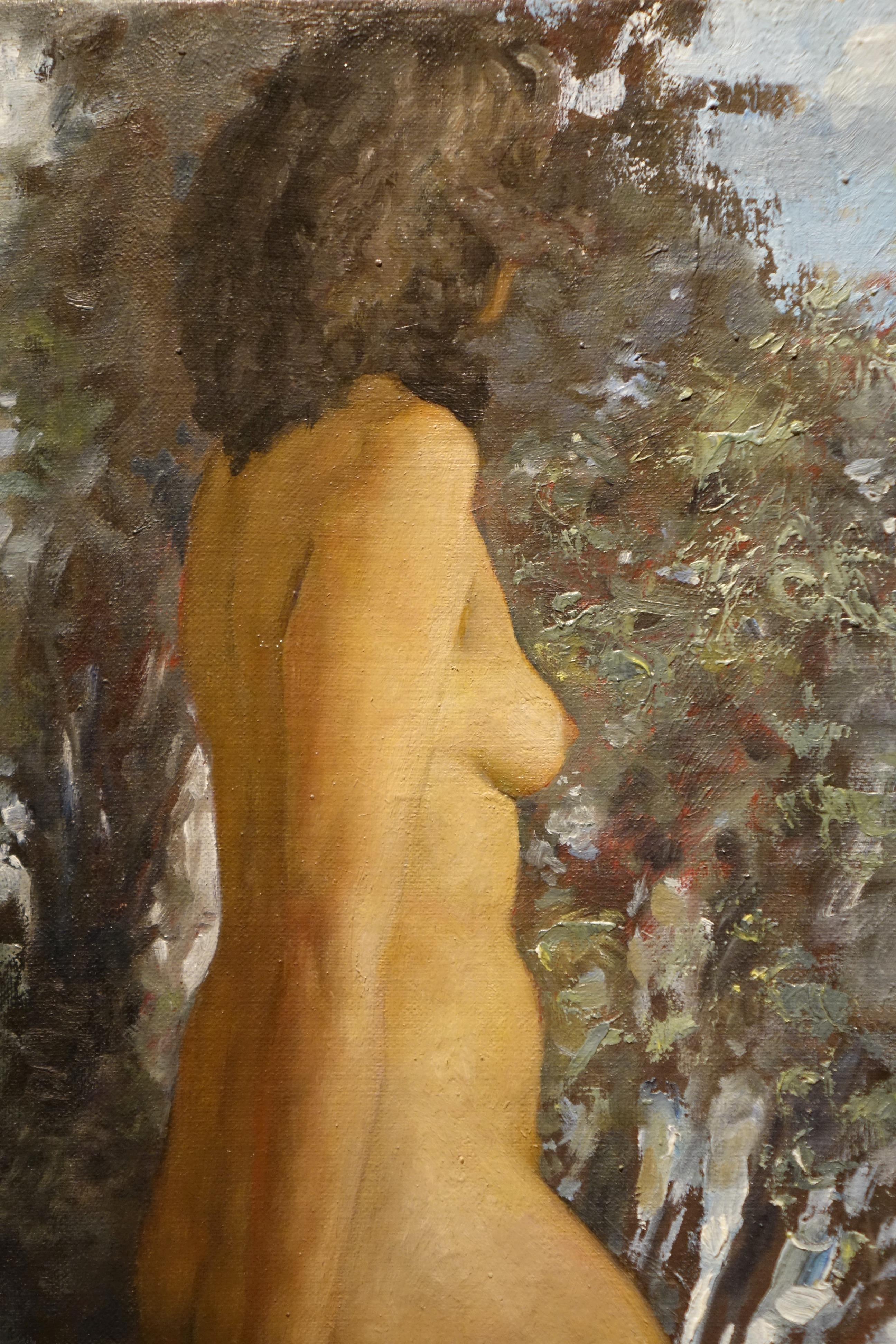 Peint à la main Nu dans un paysage