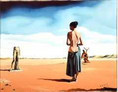 Nude in a Landscape, Oil on Canvas, Signed and Located, Capuletti, José Manuel