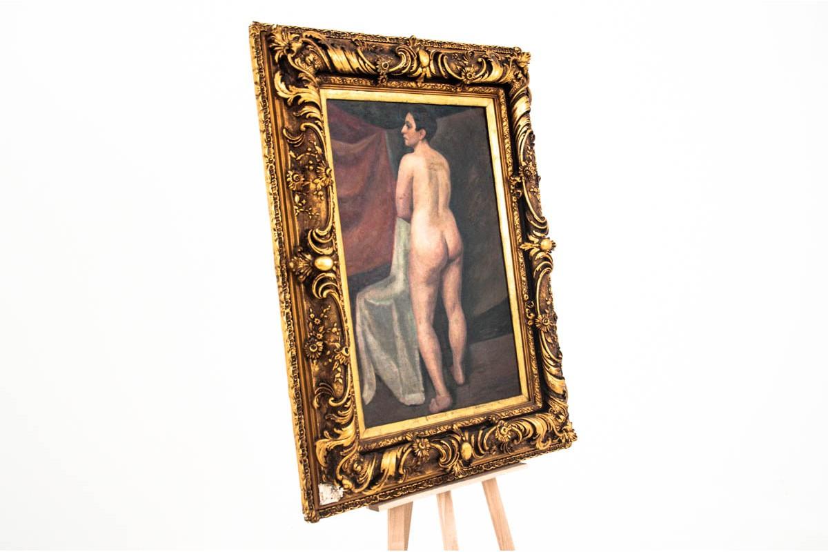 Nude, Józef Krzyżański '1898-1987', 1929, Oil on Canvas In Good Condition For Sale In Chorzów, PL