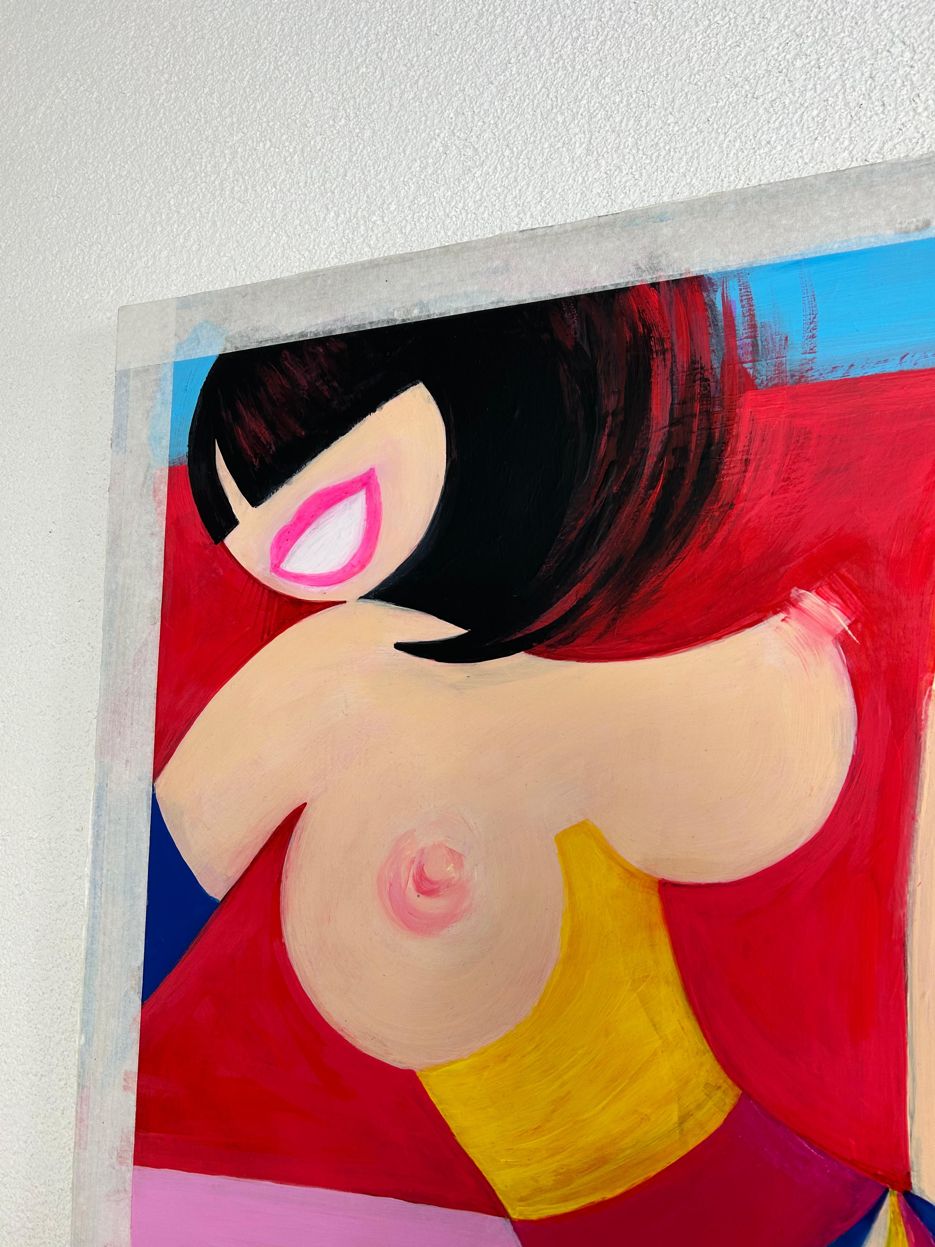 Nude lady by Slovak painter Juraj Huliak painted in the beggining of 2023. Acryl on cardboard.