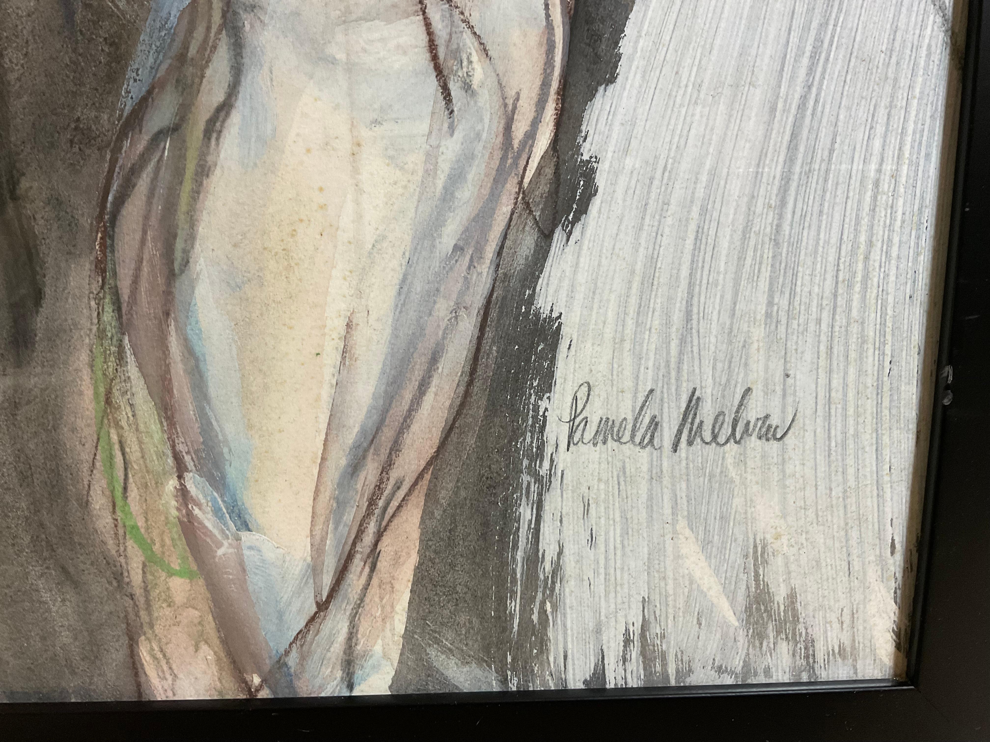 Nudo femminile sdraiato / Acquerello su carta di Pamela Melvin in vendita 7