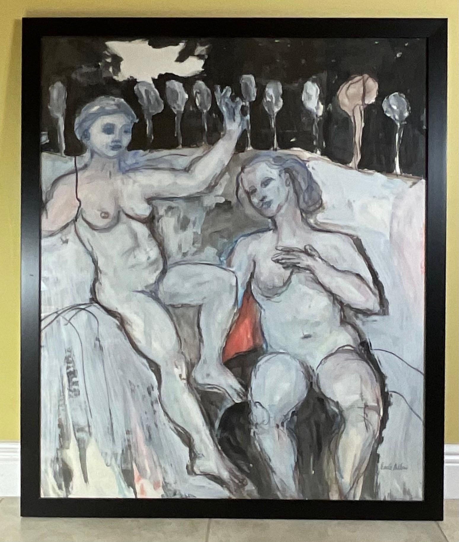 Dipinto a mano Nudo femminile sdraiato / Acquerello su carta di Pamela Melvin in vendita