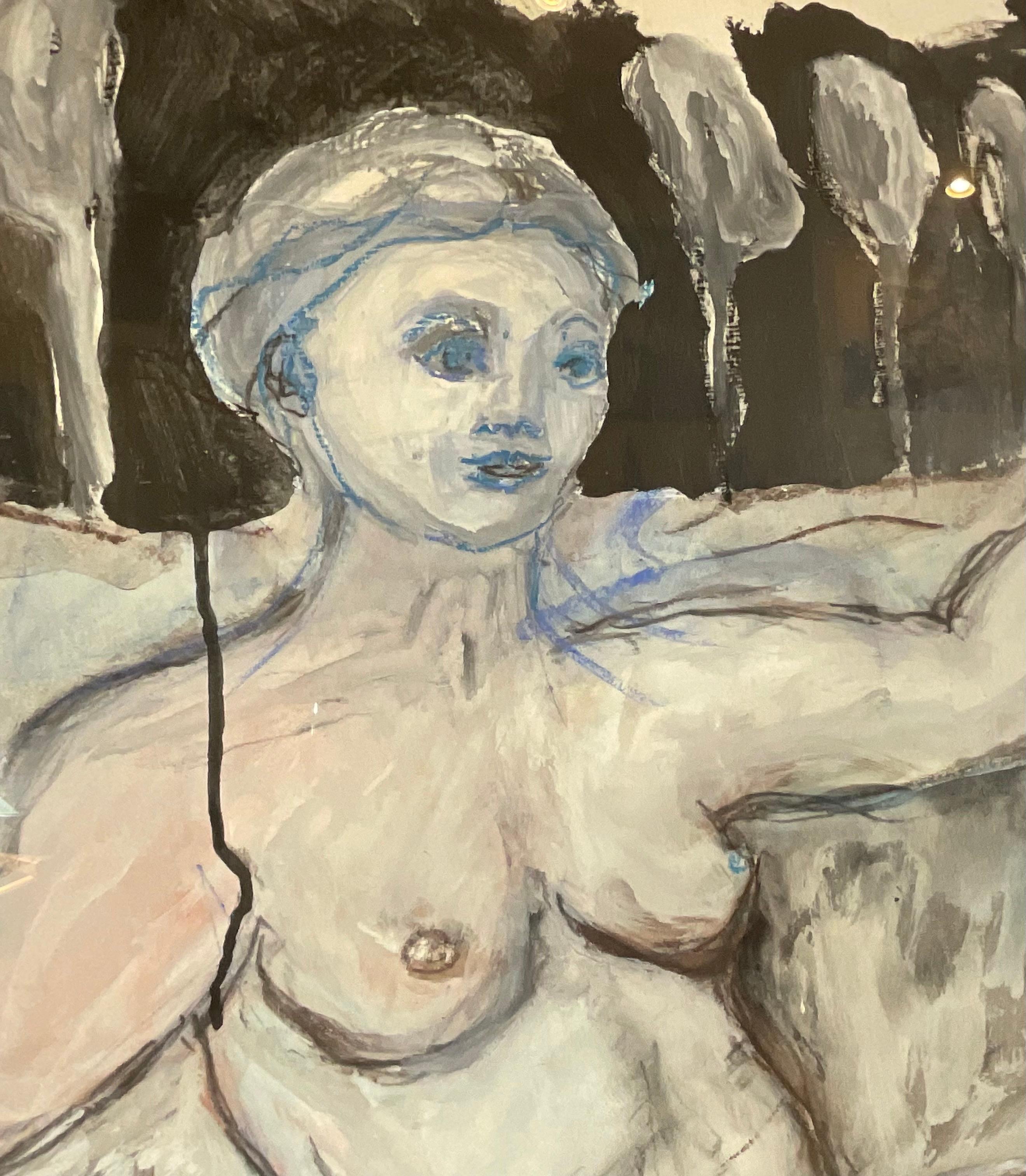 Carta Nudo femminile sdraiato / Acquerello su carta di Pamela Melvin in vendita