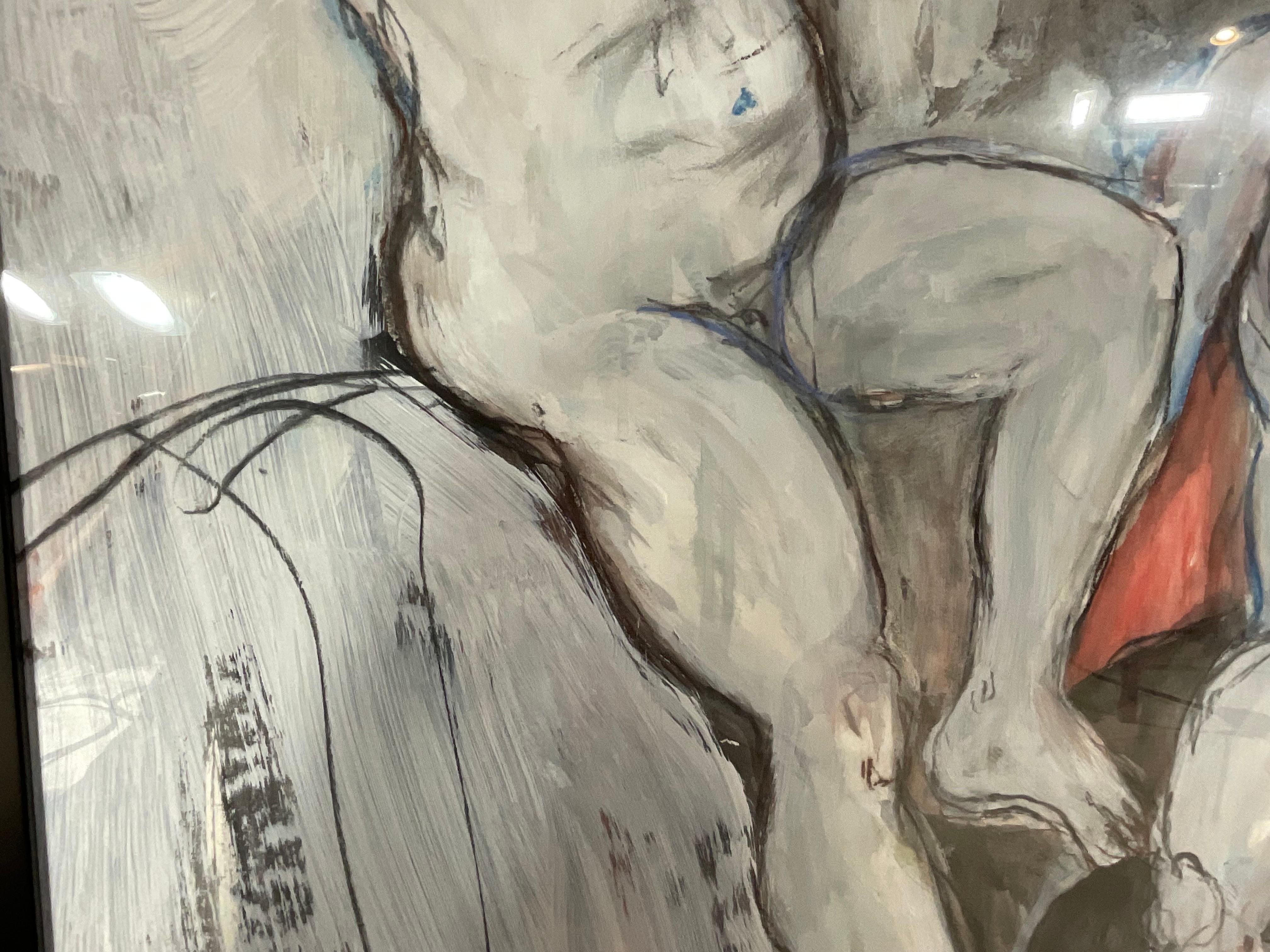 Nudo femminile sdraiato / Acquerello su carta di Pamela Melvin in vendita 1