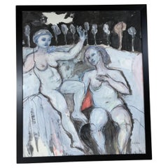 Nudo femminile sdraiato / Acquerello su carta di Pamela Melvin