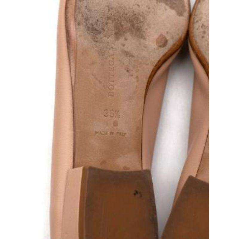 nude leather Almond flat pumps For Sale 6