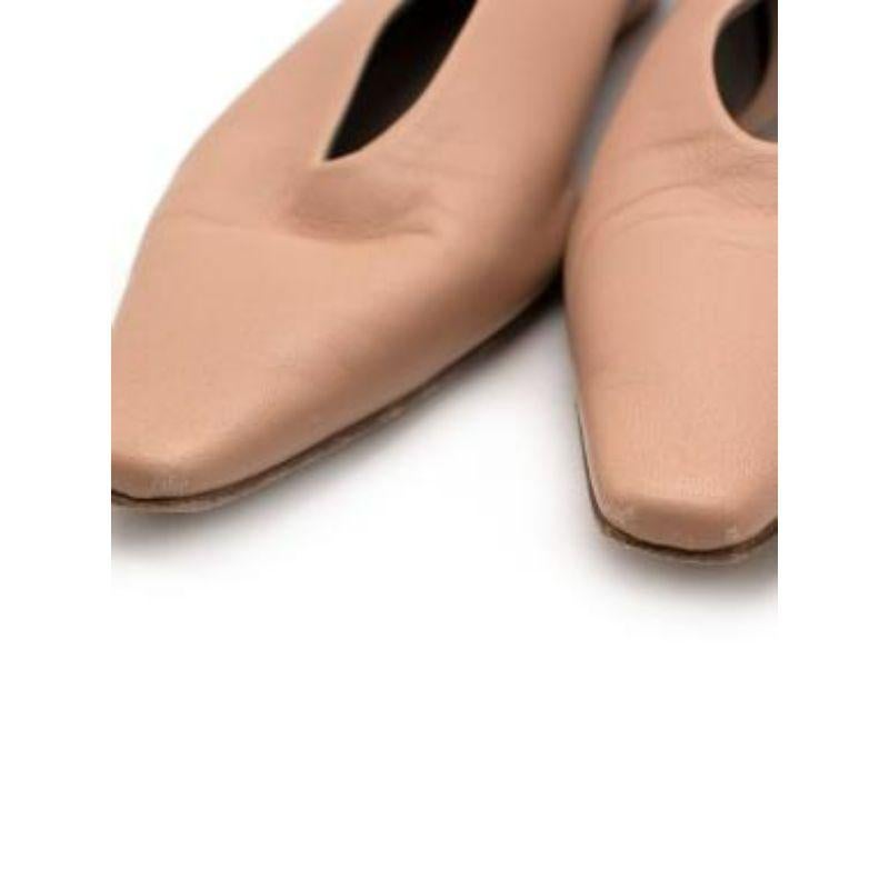 nude leather Almond flat pumps For Sale 3