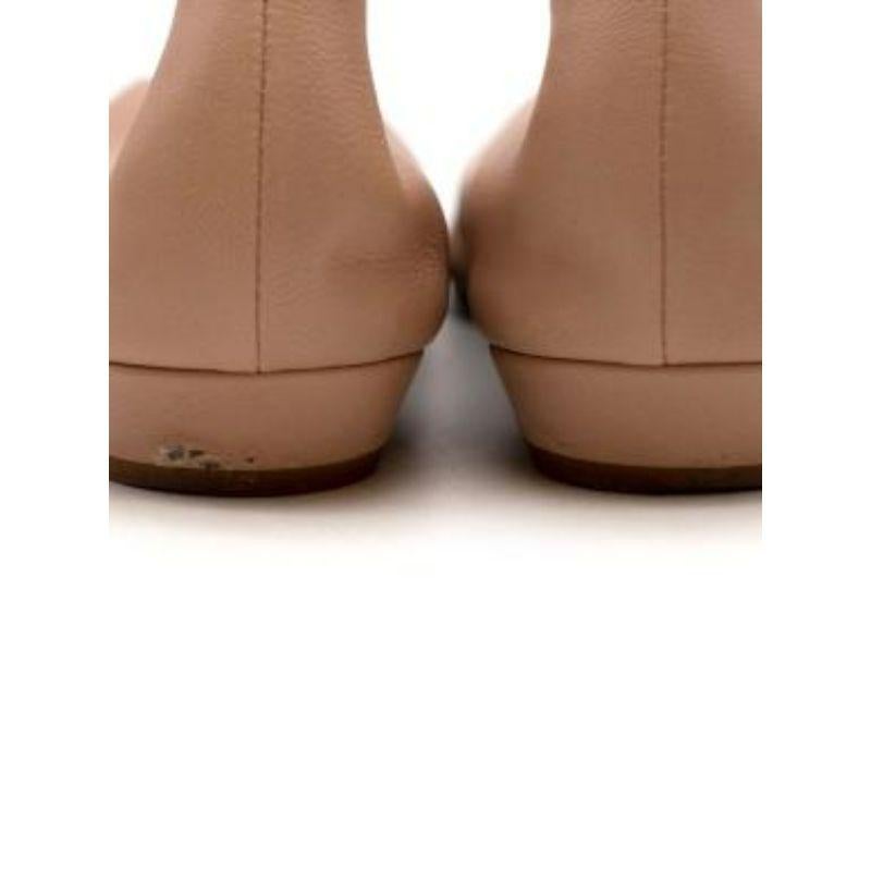 nude leather Almond flat pumps For Sale 4