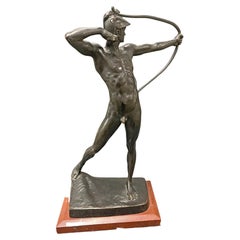 "Nude Male Archer, " Bronze by Geyger, Original Purchased by Kaiser Wilhelm II