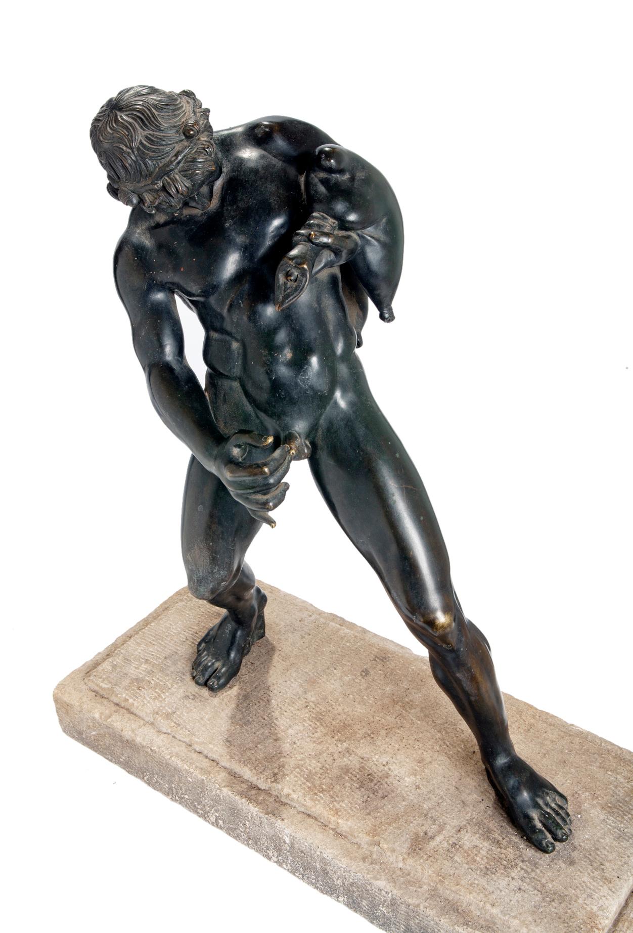 20th Century Nude Male Bronze Sculpture Fountain  For Sale