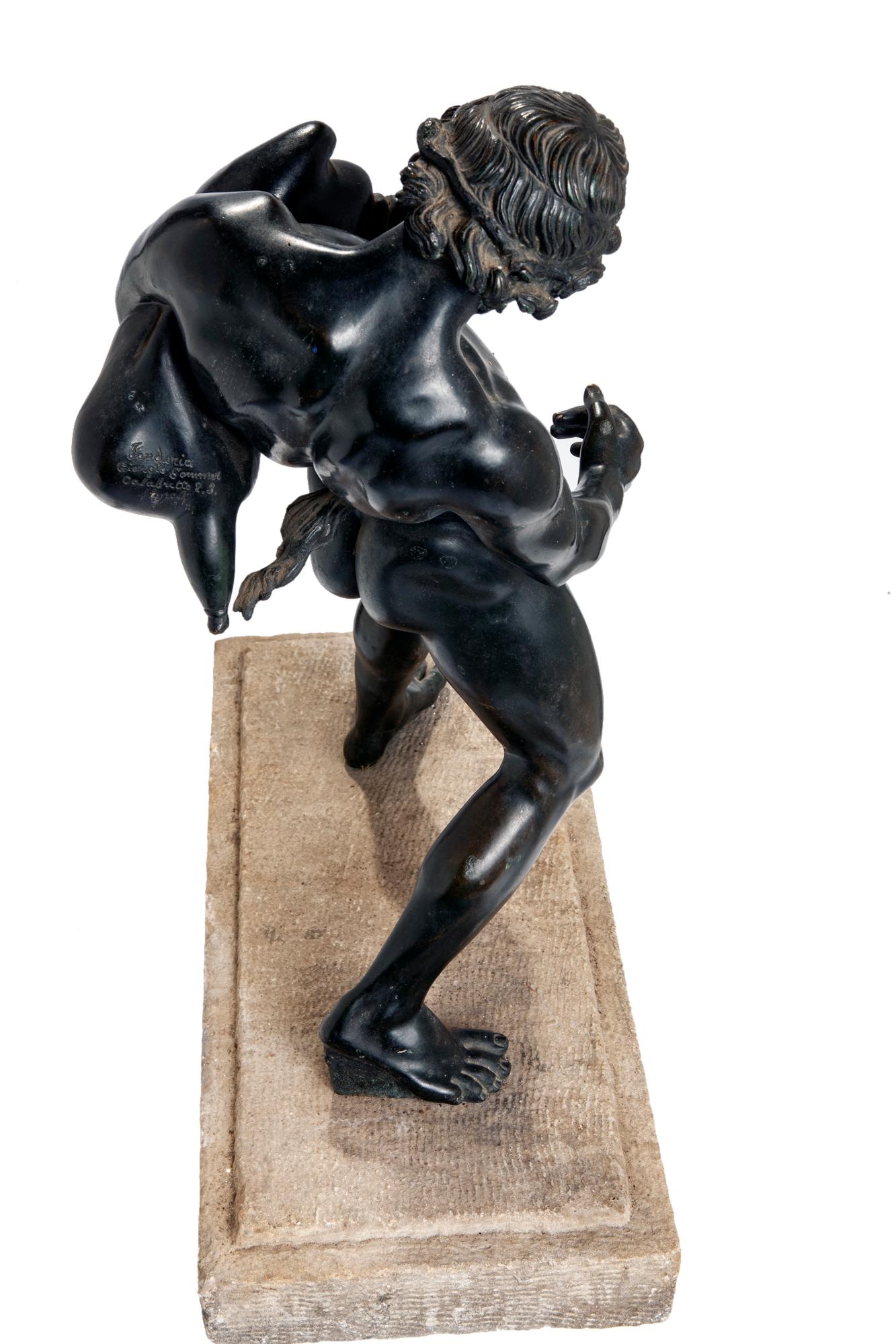 Italian Nude Male Bronze Sculpture Fountain  For Sale