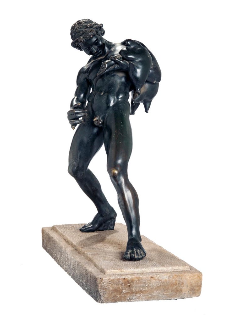 Italian Nude Male Bronze Sculpture Fountain  For Sale