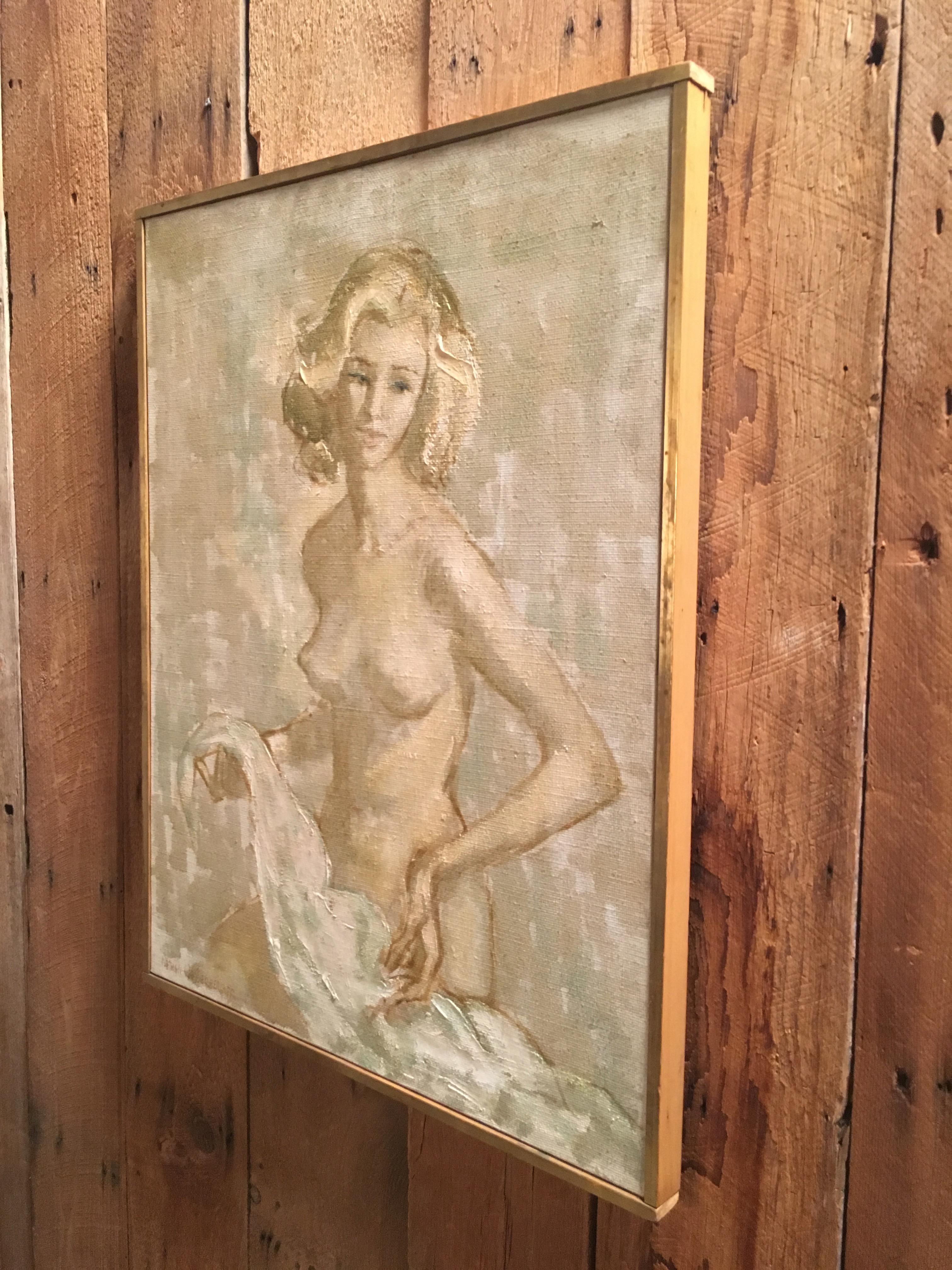 American  Nude, Oil Painting by Nathan Wasserberger, circa 1960