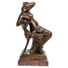 Nude on the Chair, Important Bronze 19th Century