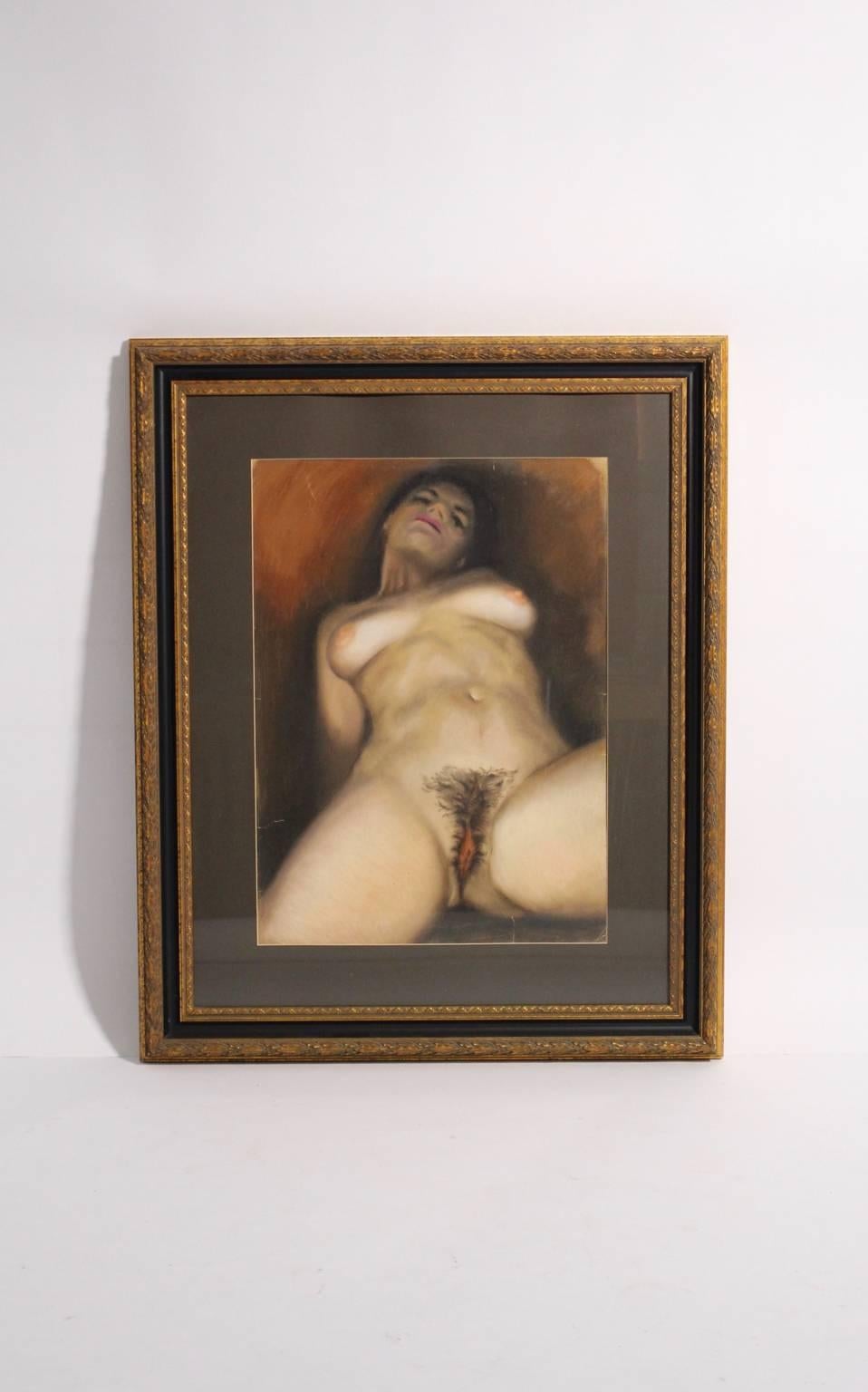 Austrian Nude Painting by Gerhard E. Wachtl Attributed, 1960s, Vienna For Sale
