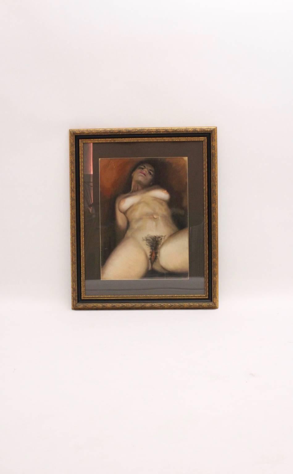 Mid-20th Century Nude Painting by Gerhard E. Wachtl Attributed, 1960s, Vienna For Sale