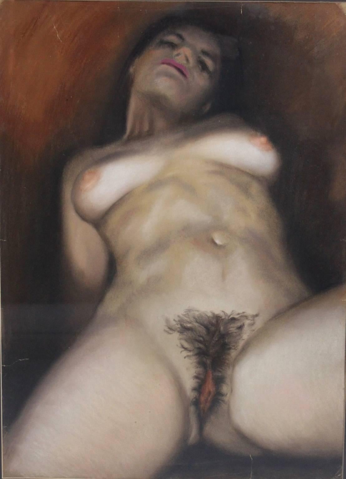 Nude Painting by Gerhard E. Wachtl Attributed, 1960s, Vienna For Sale 1